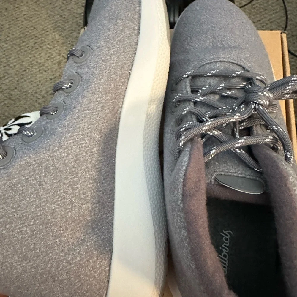 Allbirds women’s Wool Runner-Up Mizzle Light Gray high top shoes NIB - Picture 6 of 11
